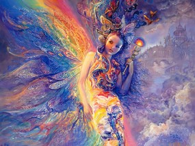  Iris Keeper of the Rainbow Josephine Wall 华丽奇幻插画 Josephine Wall 天国精灵华丽幻想插画(第二集) 绘画壁纸