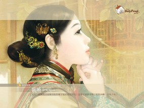  手绘美女壁纸 Desktop Wallpaper of Art Paintings 美女手绘壁纸(六)台湾言情小说封面 绘画壁纸