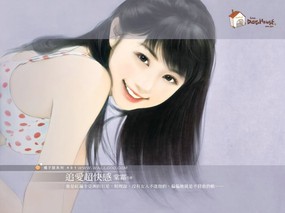  手绘美女壁纸 Desktop Wallpaper of Art Paintings 美女手绘壁纸(五)台湾言情小说封面 绘画壁纸