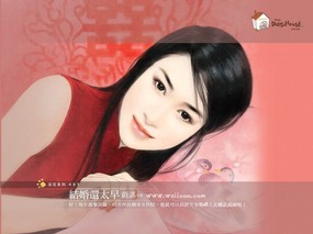  手绘美女壁纸 Desktop Wallpaper of Art Paintings 美女手绘壁纸(一)台湾言情小说封面 绘画壁纸