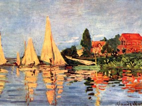 印象派画家 壁纸 莫奈油画 The Regatta at Argenteuil 1892 1600 1200 莫奈 Claude Monet 绘画作品 绘画壁纸