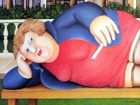 欧美手绘壁纸Beryl Cook作品-肥肥一族 绘画壁纸
