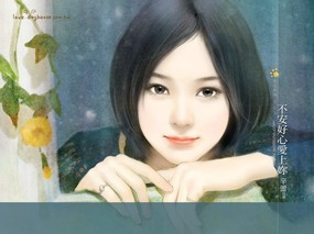  共670张 illustrated sweet girls on romance novel cover 清纯手绘美女插画壁纸 第十八辑 绘画壁纸