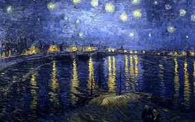 世界名画壁纸欣赏 Fine Art Painting Van Gogh Vincent Starry night over the Rhone 1889 Paris Orsay 世界名画壁纸(三) 绘画壁纸