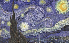 世界名画壁纸欣赏 Fine Art Painting Van Gogh Vincent Starry night 1889 New York Metropolitan Museum 世界名画壁纸(三) 绘画壁纸