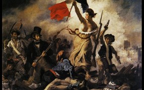 世界名画壁纸欣赏 Fine Art Painting Delacroix Eugene Liberty leading the people 1830 Paris Louvre 世界名画壁纸(三) 绘画壁纸