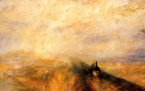 世界名画壁纸欣赏 Fine Art Painting Turner Joseph Mallord William Rain speed and steam 1844 London National Gallery of Art 世界名画壁纸(三) 绘画壁纸