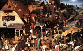 世界名画壁纸欣赏 Fine Art Painting Brueghel the elder Pieter Dutch proverbs 1559 Berlin<br> 世界名画壁纸(三) 绘画壁纸