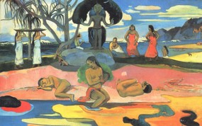 世界名画壁纸欣赏 Fine Art Painting Gauguin Paul The day of the Gods 1894 Chicago Art Institute 世界名画壁纸(三) 绘画壁纸
