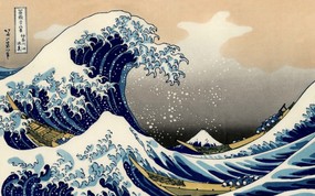 世界名画壁纸欣赏 Fine Art Painting Hokusai Katsushika The wave c 1830 New York Metropolitan Museum 世界名画壁纸(三) 绘画壁纸