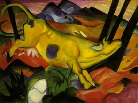 世界名画壁纸欣赏 Fine Art Painting Marc Franz The yellow cow 1911 New York Guggenheim Museum 世界名画壁纸(三) 绘画壁纸