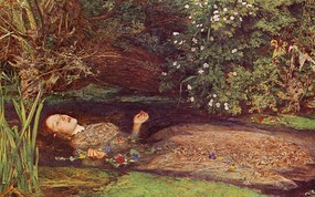 世界名画壁纸欣赏 Fine Art Painting Millais Sir John Everett Ophelia 1852 London Tate Gallery 世界名画壁纸(三) 绘画壁纸
