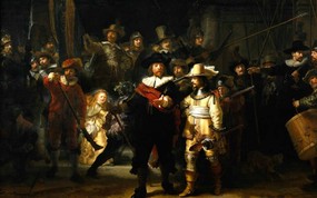 世界名画壁纸欣赏 Fine Art Painting Rembrandt The Night watch 1641 42 Amsterdam Rijksmuseum 世界名画壁纸(三) 绘画壁纸