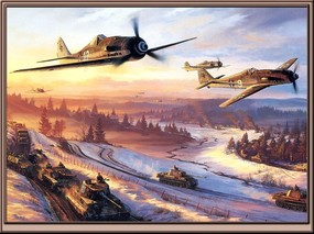 手绘二战飞机 壁纸4 手绘二战飞机 绘画壁纸