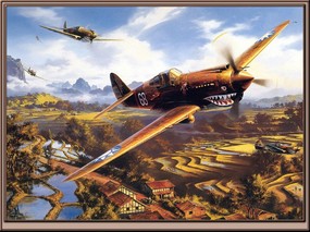 手绘二战飞机 壁纸7 手绘二战飞机 绘画壁纸
