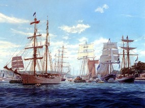 手绘帆船 1 40 手绘其他 手绘帆船 第一辑 绘画壁纸