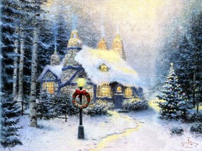 手绘圣诞夜景 1 18 手绘其他 手绘圣诞夜景 第一辑 绘画壁纸
