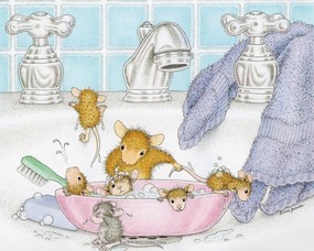 鼠鼠一家-温馨小老鼠插画壁纸 绘画壁纸