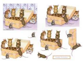  巧克力 可爱小老鼠插画原画 鼠鼠一家-温馨小老鼠插画壁纸 绘画壁纸