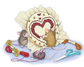  十字绣 可爱小老鼠插画壁纸 鼠鼠一家-温馨小老鼠插画壁纸 绘画壁纸