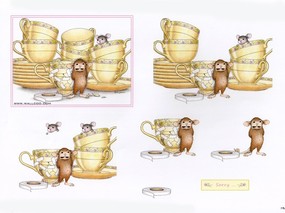  意外 可爱小老鼠插画原画 鼠鼠一家-温馨小老鼠插画壁纸 绘画壁纸