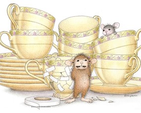  意外 可爱小老鼠插画壁纸 鼠鼠一家-温馨小老鼠插画壁纸 绘画壁纸
