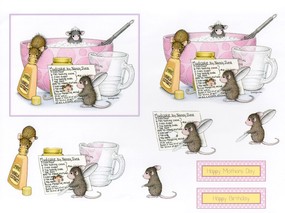  做蛋糕 可爱小老鼠插画原画 鼠鼠一家-温馨小老鼠插画壁纸 绘画壁纸