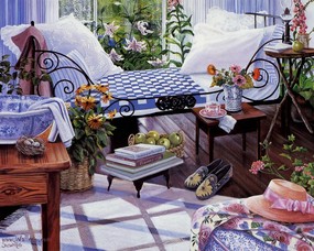  Susan Rios Canvas Painting Retreat Susan Rios 绘画-浪漫花园与温馨的家 绘画壁纸