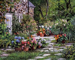  Susan Rios Canvas Painting Visiting Susan Rios 绘画-浪漫花园与温馨的家 绘画壁纸