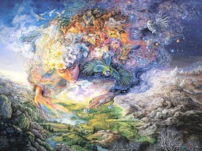 欧美奇幻插画壁纸  华丽奇幻插画 大地与精灵 Fantasy Art Celestial Journeys Wall Josephine作品《Celestial Journeys 天上的旅程》 绘画壁纸