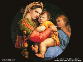 世界名画壁纸  世界名画 拉斐尔作品 椅中圣母 Raffaello Sanzio Art Paintings 文艺复兴绘画 Raffaello Sanzio 拉斐尔·桑乔作品集 绘画壁纸