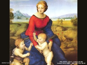世界名画壁纸  世界名画 拉斐尔作品 草地上的圣母 Raffaello Sanzio Art Paintings 文艺复兴绘画 Raffaello Sanzio 拉斐尔·桑乔作品集 绘画壁纸