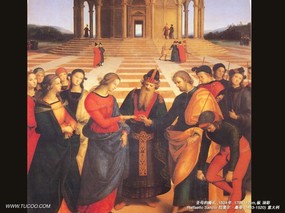 世界名画壁纸  世界名画 拉斐尔作品 圣母的婚礼 Raffaello Sanzio Art Paintings 文艺复兴绘画 Raffaello Sanzio 拉斐尔·桑乔作品集 绘画壁纸