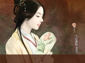  中国古代美女绘画壁纸 言情小说封面-手绘古代美女壁纸 绘画壁纸
