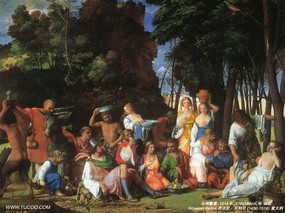 世界经典名画壁纸  贝利尼名画 众神聚宴 壁纸 Giovanni Bellini Fine Art Paintings 意大利画家Giovanni Bellini 乔凡尼·贝利尼作品集 绘画壁纸