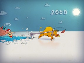  另类圣诞插画 2009 来临 俄罗斯插画-圣诞篇 节日壁纸
