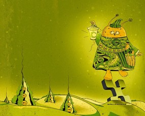  另类圣诞插画 卡通圣诞插画 俄罗斯插画-圣诞篇 节日壁纸