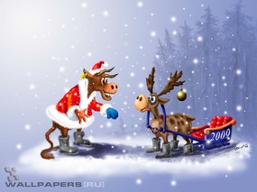 俄罗斯圣诞插画壁纸 俄罗斯圣诞插画壁纸 节日壁纸