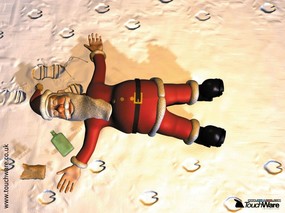  喝醉酒的圣诞老人图片 Christmas The Drunk Santa 搞笑圣诞老人壁纸 节日壁纸