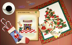 可爱温馨圣诞插画壁纸 圣诞节插画壁纸 可爱温馨圣诞壁纸 节日壁纸
