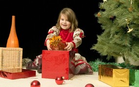  可爱宝宝过圣诞 圣诞节小孩子图片 快乐圣诞节-圣诞人物主题摄影(二) 节日壁纸