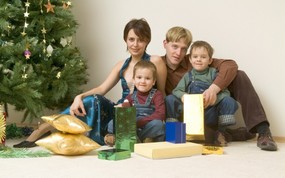  幸福家庭的圣诞 圣诞节人物图片 快乐圣诞节-圣诞人物主题摄影(二) 节日壁纸