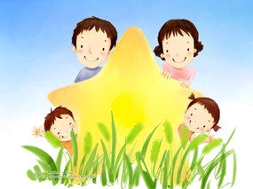 母亲节 幸福家韩国插画 母亲节 幸福家韩国插画 节日壁纸