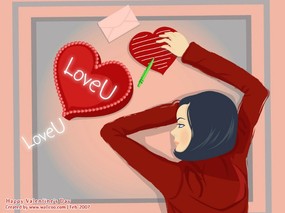  精美情人节插画壁纸 Valentine s Day Vector Art Illustration 情人节壁纸-可爱风格情人节插画 节日壁纸