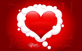 情人节矢量设计 情人节宽屏壁纸 红色爱心 情人节心形设计壁纸 情人节矢量设计壁纸 节日壁纸