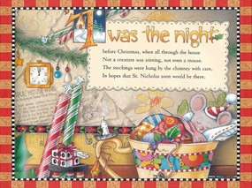  圣诞节绘画壁纸 The Night Before Christmas 圣诞节壁纸《The Night Before Christmas》圣诞故事绘本 节日壁纸