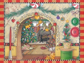  圣诞节绘画壁纸 The Night Before Christmas 圣诞节壁纸《The Night Before Christmas》圣诞故事绘本 节日壁纸
