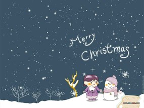  圣诞卡通雪人图片 Christmas Snowman Wallpaper 圣诞节雪人壁纸 节日壁纸