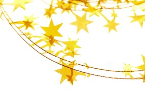 黄色星星装饰壁纸 圣诞新年装饰壁纸 节日壁纸