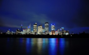 HDR 澳洲悉尼 海上夜景摄影壁纸 澳洲悉尼风景摄影集 人文壁纸